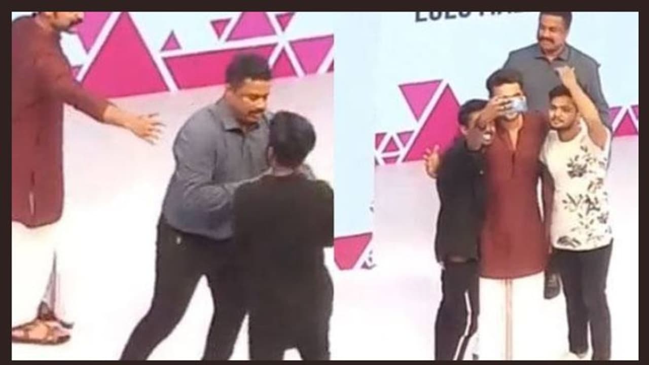 സംഘാടകര് തടഞ്ഞിട്ടും ആരാധകരെ ചേര്ത്ത് പിടിച്ച് സെല്ഫി എടുത്ത് ടൊവീനോ സംഘാടകര് തടഞ്ഞിട്ടും ആരാധകരെ ചേര്ത്ത് പിടിച്ച് സെല്ഫി എടുത്ത് ടൊവീനോ