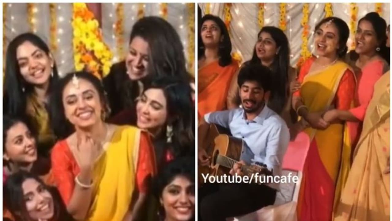 ധാവണിയില് തിളങ്ങി പേളി; ഹല്ദി വീഡിയോ വൈറല് ധാവണിയില് തിളങ്ങി പേളി; ഹല്ദി വീഡിയോ വൈറല്