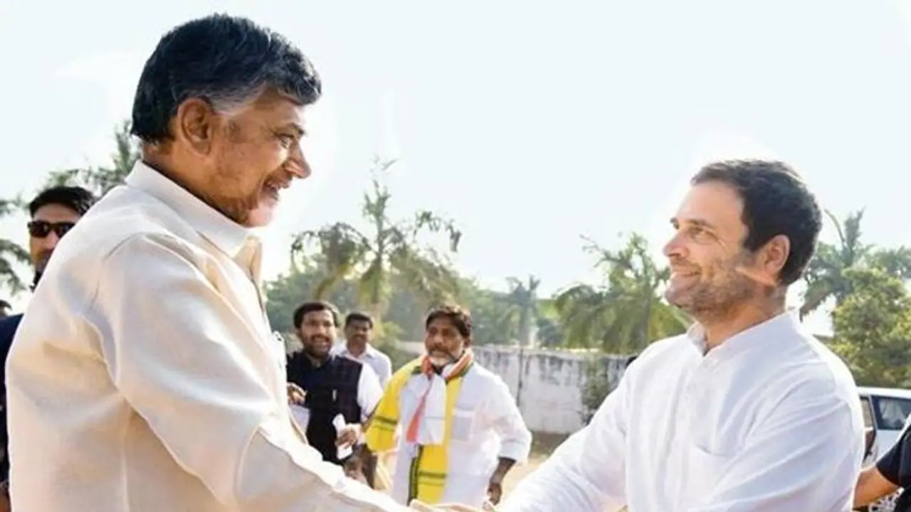 బెంగాల్లో బాబు ప్రచారం: ఢిల్లీలో రాహుల్తో భేటీ, కూటమిపై చర్చ బెంగాల్లో బాబు ప్రచారం: ఢిల్లీలో రాహుల్తో భేటీ, కూటమిపై చర్చ