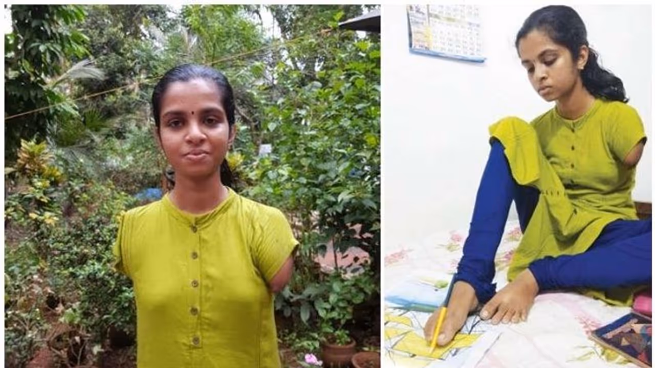 Kerala girl with no arms puts best foot forward, secures A plus in SSLC exam