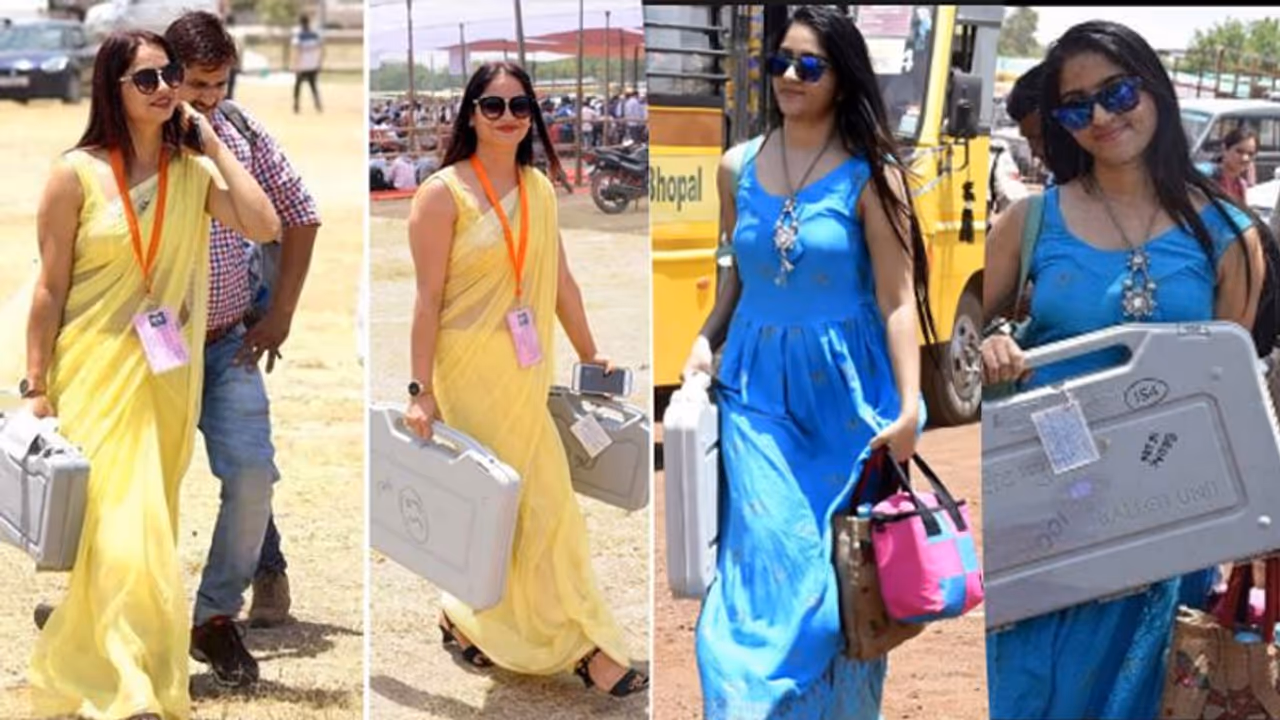 സോഷ്യൽമീഡിയയിൽ താരമായി രണ്ട് വനിതാ പോളിങ് ഉദ്യോഗസ്ഥർ സോഷ്യൽമീഡിയയിൽ താരമായി രണ്ട് വനിതാ പോളിങ് ഉദ്യോഗസ്ഥർ