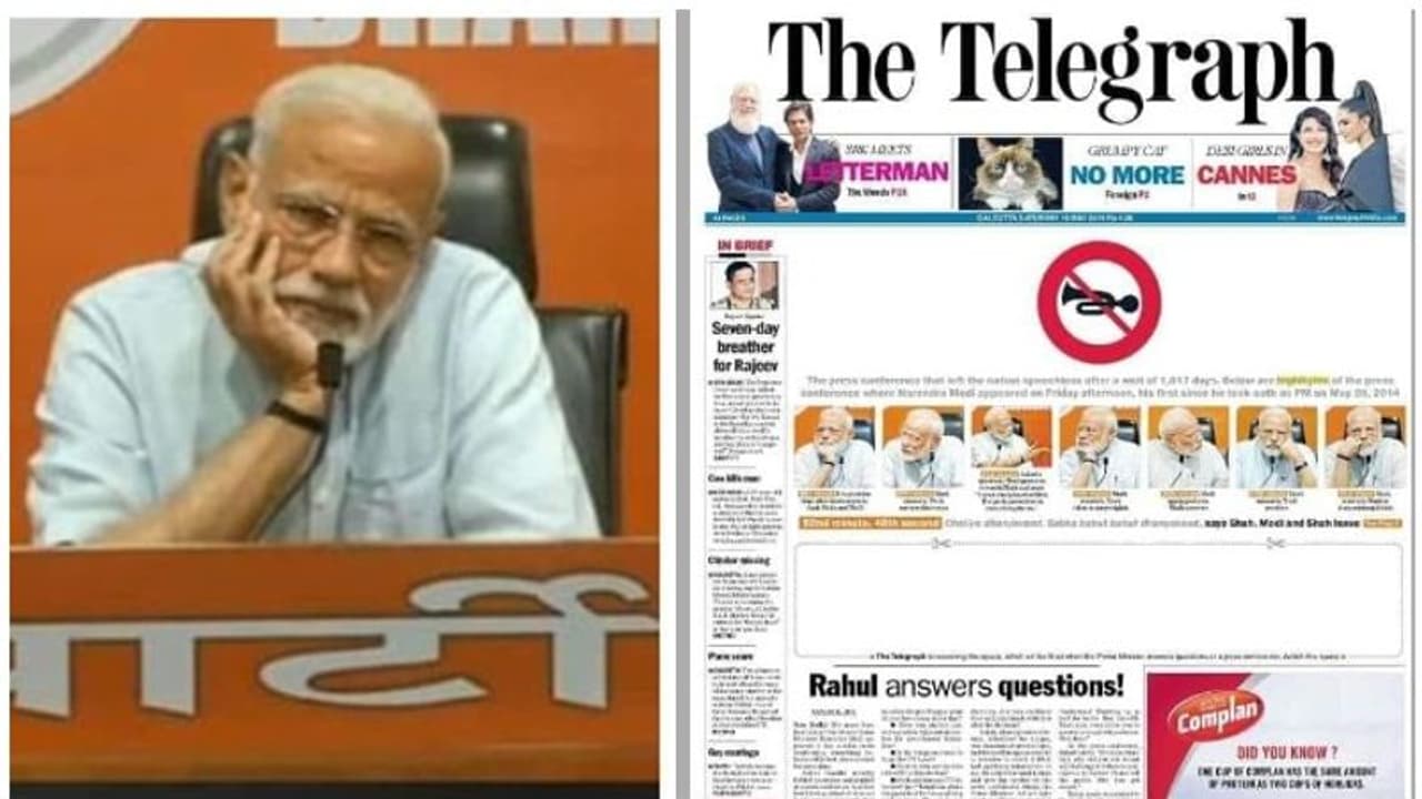 'ഇത് ശബ്ദനിരോധിത മേഖല'; മോദിയുടെ മൗനത്തിന് ടെലിഗ്രാഫിന്‍റെ പരിഹാസം