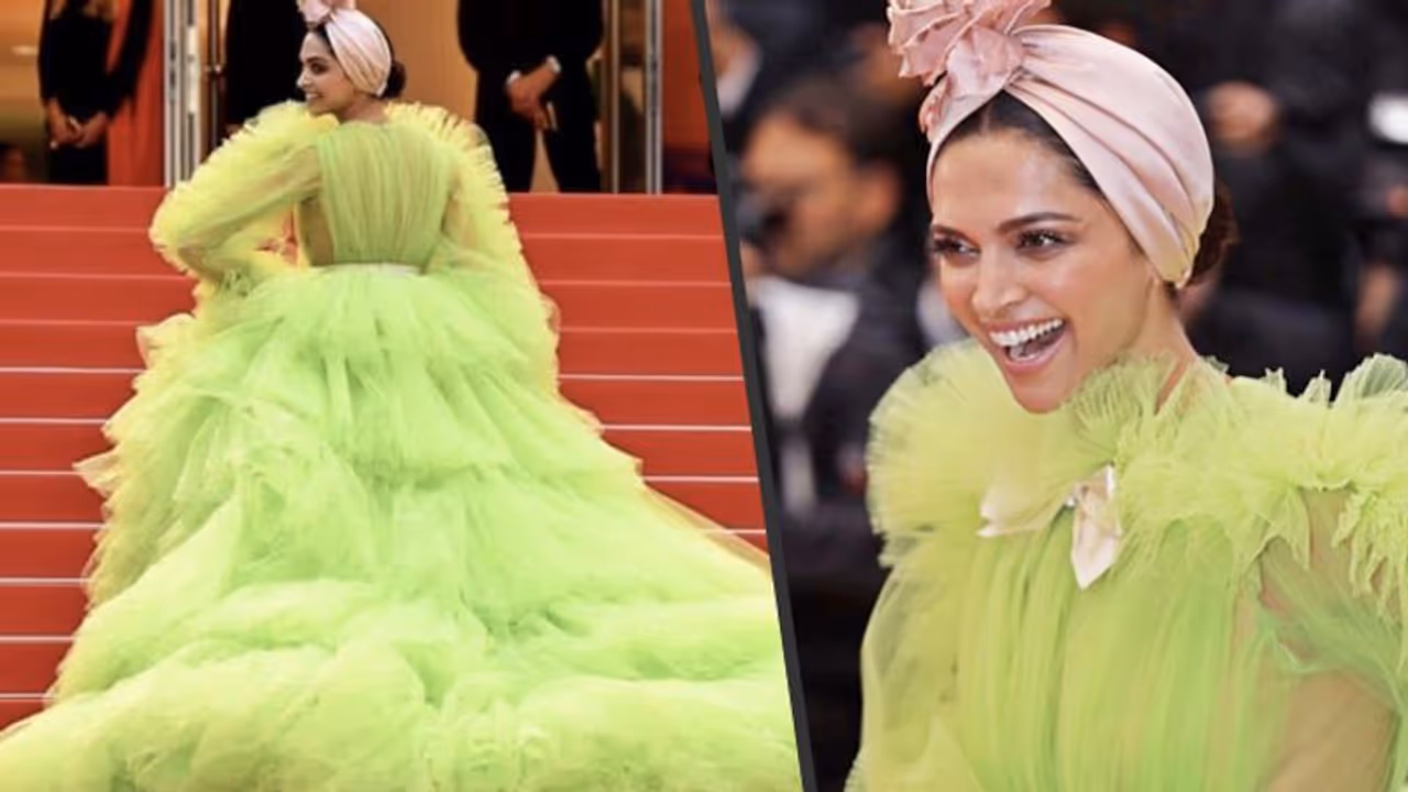Cannes 2019: Deepika Padukone adorns a parrot look in ruffled lime green gown Cannes 2019: Deepika Padukone adorns a parrot look in ruffled lime green gown
