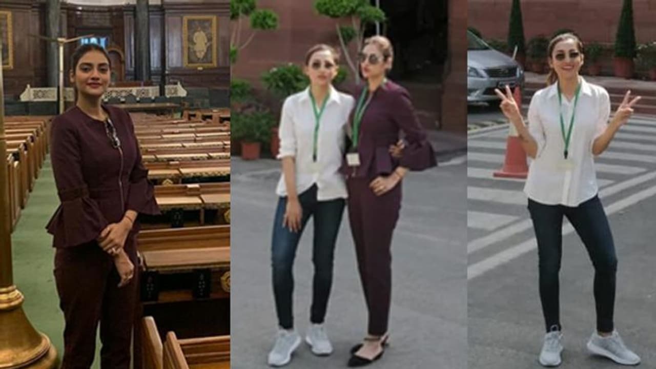 ಸಂಸತ್ತಿನೆದುರು ಪಾಶ್ಚಾತ್ಯ ಉಡುಗೆ ತೊಟ್ಟು ಪೋಸ್: ಸಂಸದೆಯರು ಟ್ರೋಲ್!