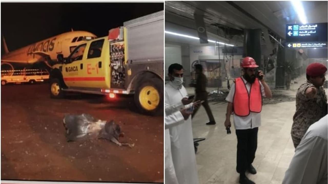 സൗദി വിമാനത്താവളത്തിന് നേരെ മിസൈല് ആക്രമണം; ചിത്രങ്ങള് പുറത്തുവിട്ടു സൗദി വിമാനത്താവളത്തിന് നേരെ മിസൈല് ആക്രമണം; ചിത്രങ്ങള് പുറത്തുവിട്ടു