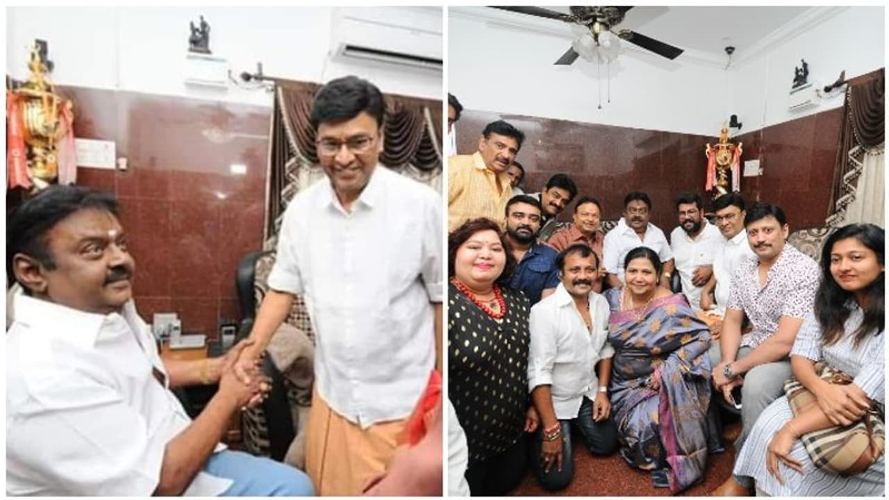 உடல்நலம் தேறி மீண்டும் அழகனாக மாறிய விஜயகாந்த்...பாக்யராஜ் நேரில் சந்திப்பு... உடல்நலம் தேறி மீண்டும் அழகனாக மாறிய விஜயகாந்த்...பாக்யராஜ் நேரில் சந்திப்பு...