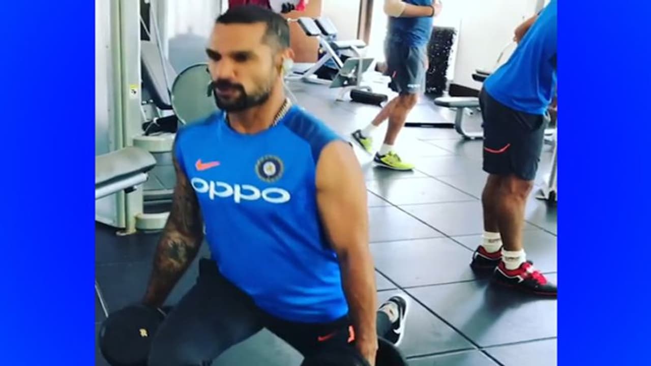 ಗಾಯದ ನಡುವೆಯೂ ಜಿಮ್‌ನಲ್ಲಿ ಧವನ್‌ ಕಸರತ್ತು!