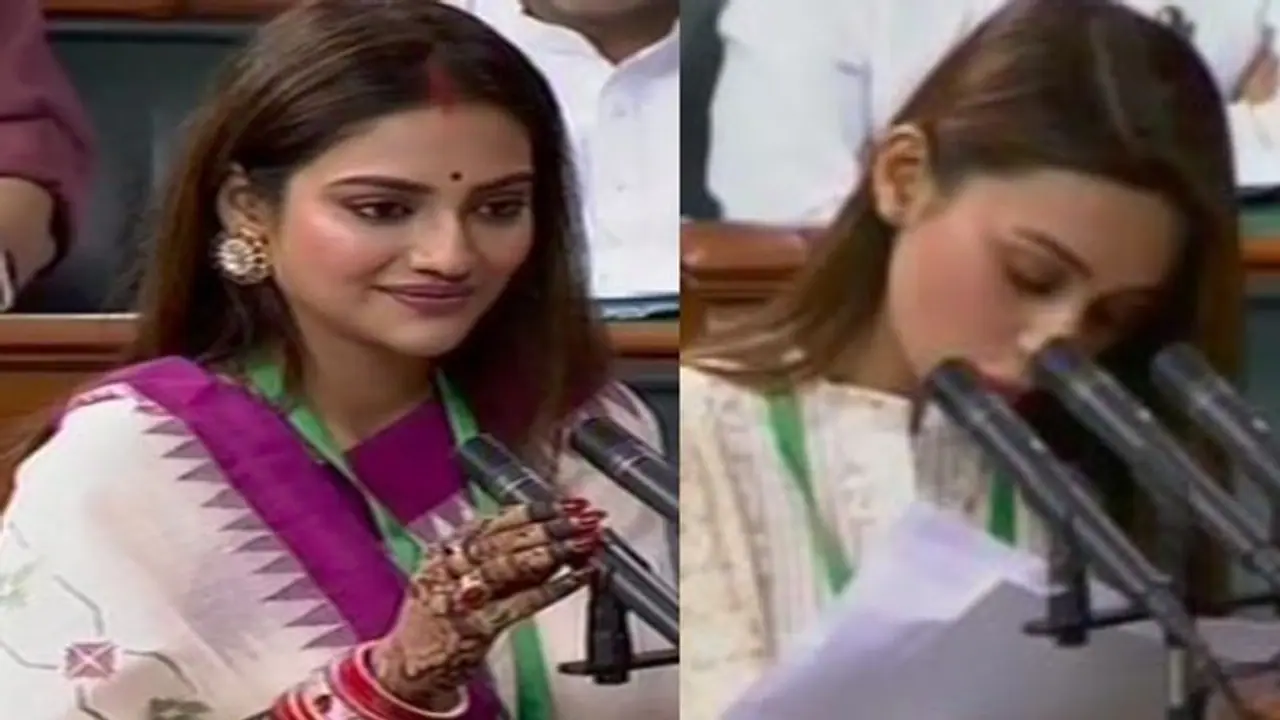 সিঁথিতে সিঁদুর, হাতে চূড়া নিয়ে সংসদে নায়িকা! শপথ নিলেন মিমি ও নুসরত সিঁথিতে সিঁদুর, হাতে চূড়া নিয়ে সংসদে নায়িকা! শপথ নিলেন মিমি ও নুসরত