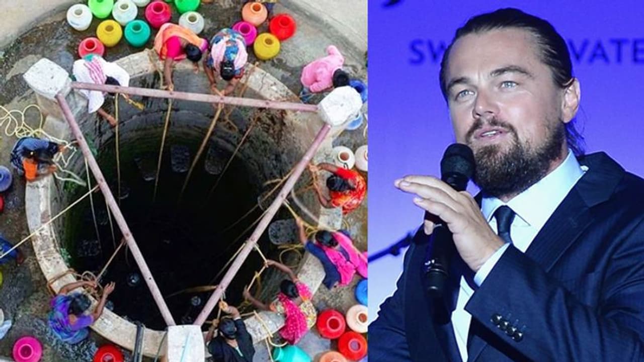 വറ്റാറായ കിണറ്റില്‍ നിന്ന് വെള്ളം കോരുന്ന സ്ത്രീകള്‍; ചെന്നൈയുടെ ദുരിതം ലോകത്തെ അറിയിച്ച് ഡികാപ്രിയോ