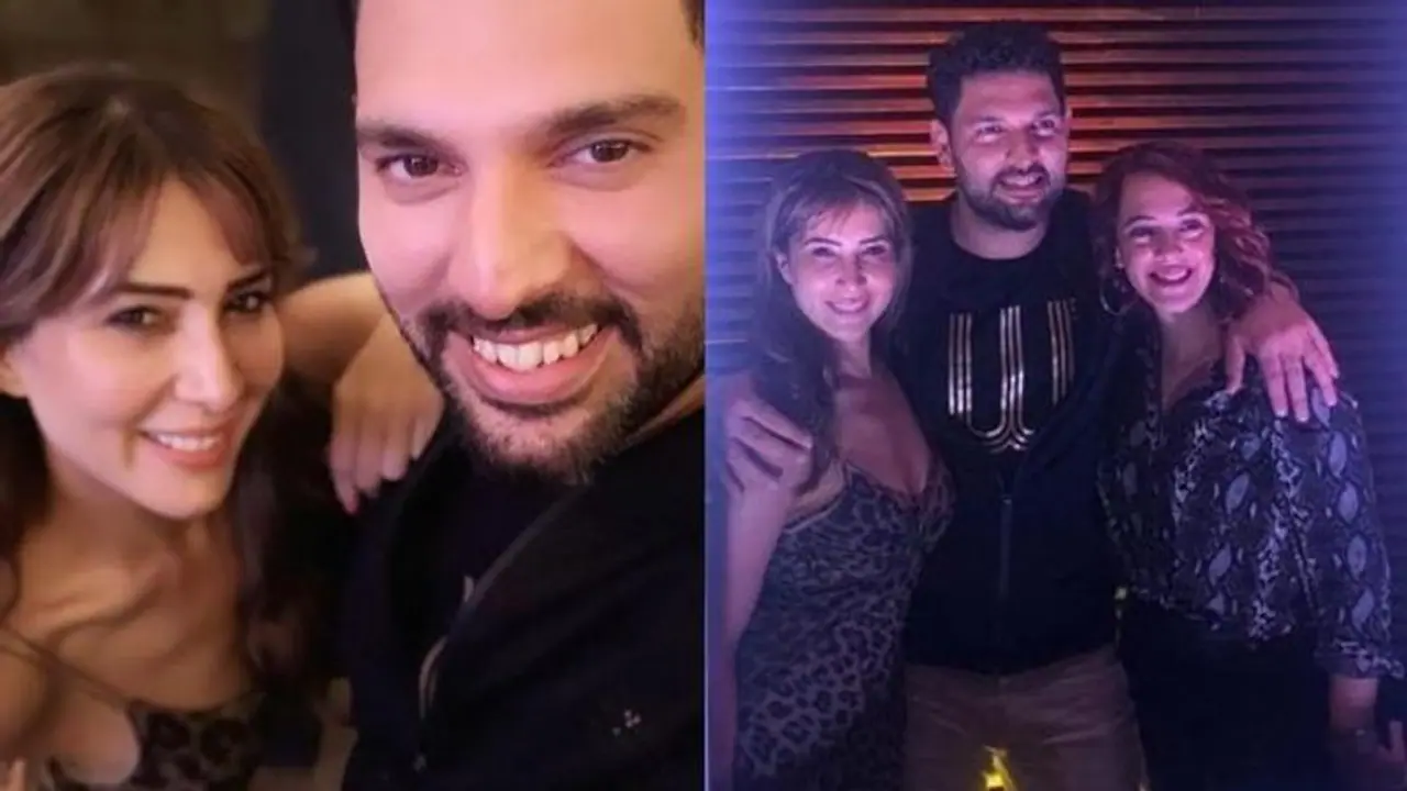 Yuvraj Singh's ex girlfriend Kim Sharma partying with wife Hazel Keech Yuvraj Singh's ex girlfriend Kim Sharma partying with wife Hazel Keech