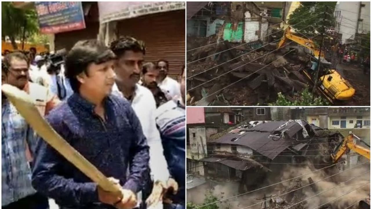 അനധികൃത കെട്ടിടം സംരക്ഷിക്കാന്‍ 'ബാറ്റുവീശി' ബിജെപി എംഎല്‍എ; കെട്ടിടം പൊളിച്ച് അധികൃതര്‍