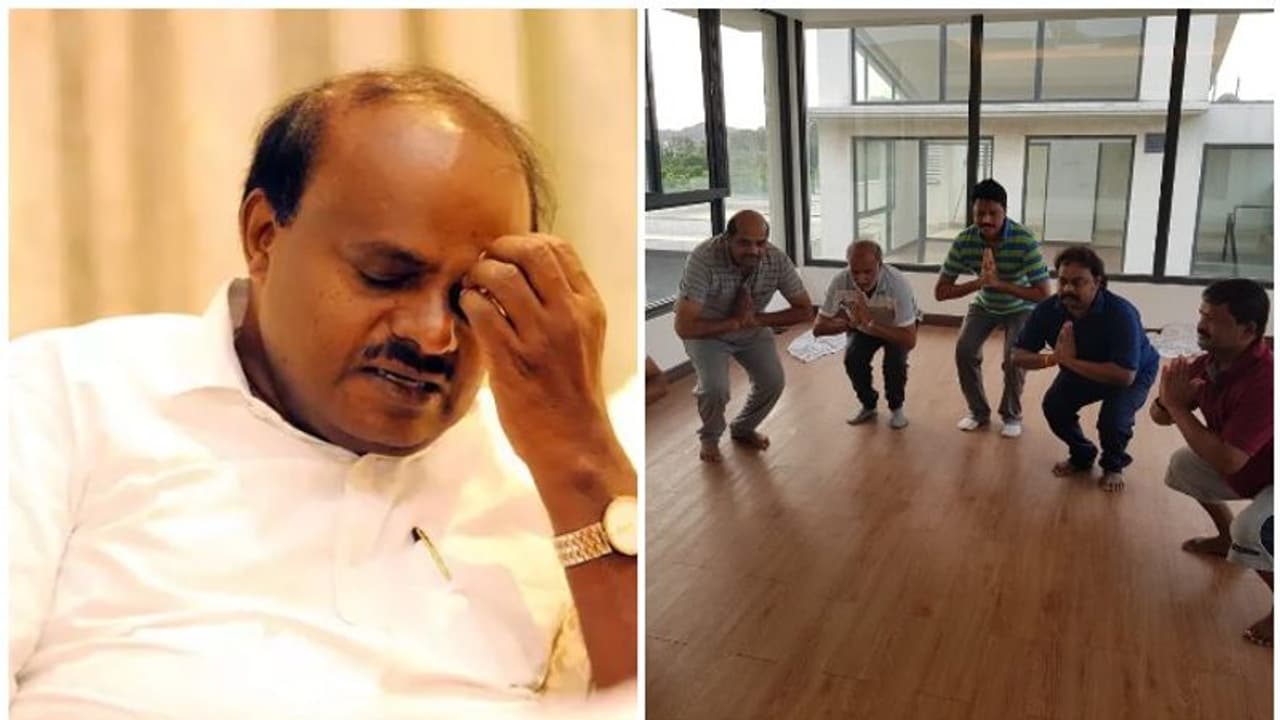 അവിടെ ഭരണപ്രതിസന്ധി, ഇവിടെ യോഗ പരിശീലനം; എംഎല്എമാര് 'ഹാപ്പി'യാണ്!! അവിടെ ഭരണപ്രതിസന്ധി, ഇവിടെ യോഗ പരിശീലനം; എംഎല്എമാര് 'ഹാപ്പി'യാണ്!!