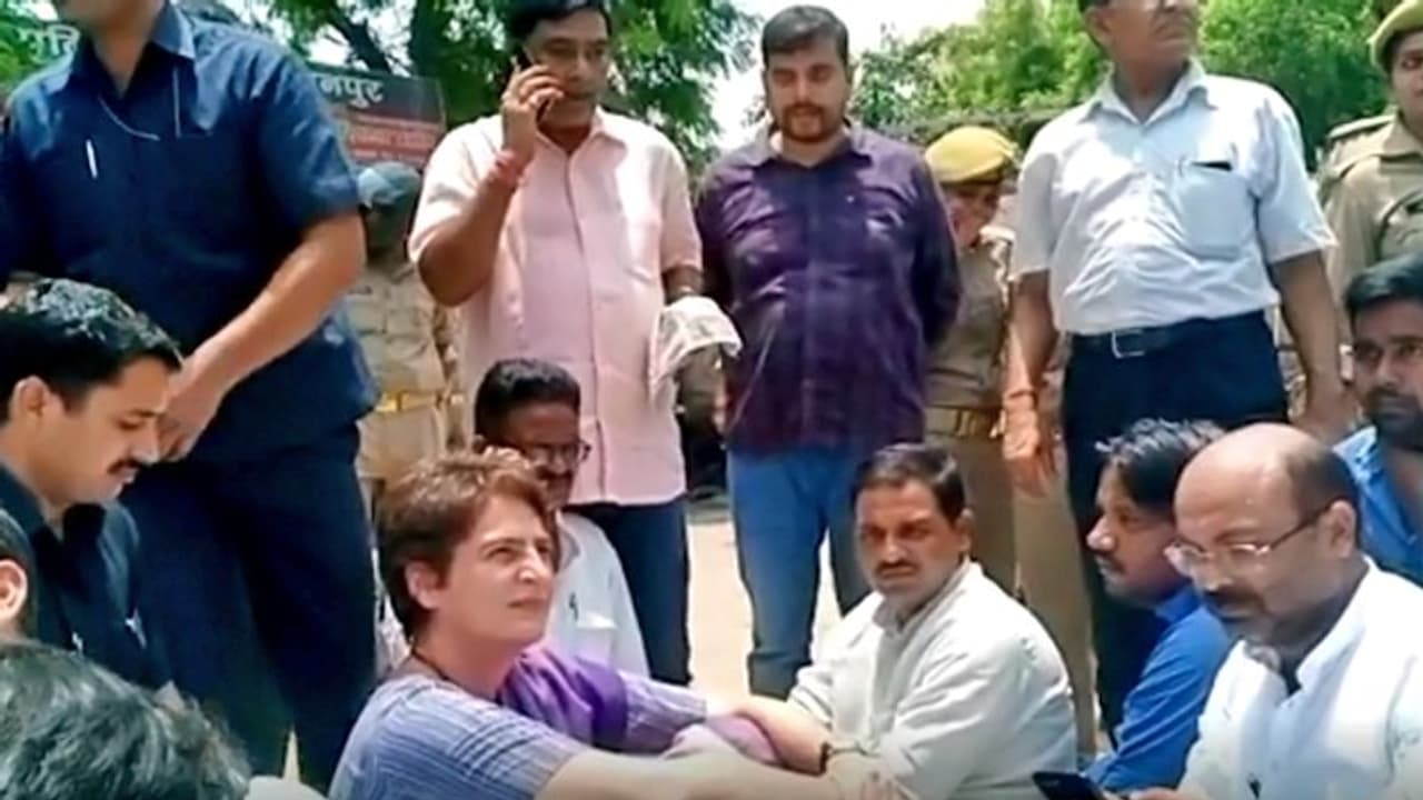 Uttar Pradesh shootout: Congress' Priyanka Gandhi stopped from visiting victims Uttar Pradesh shootout: Congress' Priyanka Gandhi stopped from visiting victims