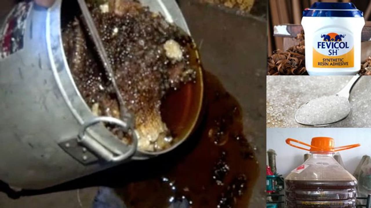 ഫെവിക്കോളും വാര്ണിഷും പഞ്ചസാരയും പിന്നെ രാസവസ്തുക്കളും വ്യാജ തേന് തയ്യാര്; നാടോടികള് പിടിയില് ഫെവിക്കോളും വാര്ണിഷും പഞ്ചസാരയും പിന്നെ രാസവസ്തുക്കളും വ്യാജ തേന് തയ്യാര്; നാടോടികള് പിടിയില്