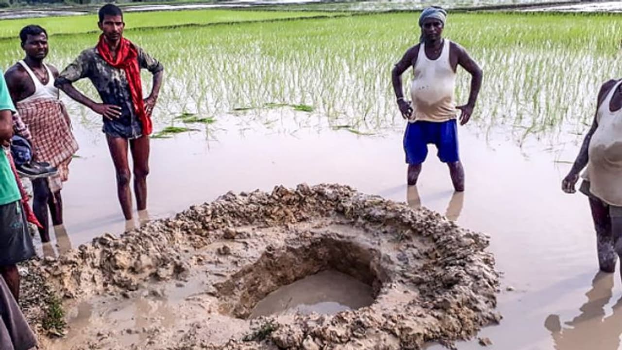 ধানক্ষেতে সন্দেহজনক বস্তু ঘিরে উত্তেজনা, আশঙ্কা করা হচ্ছে উল্কাপিণ্ড