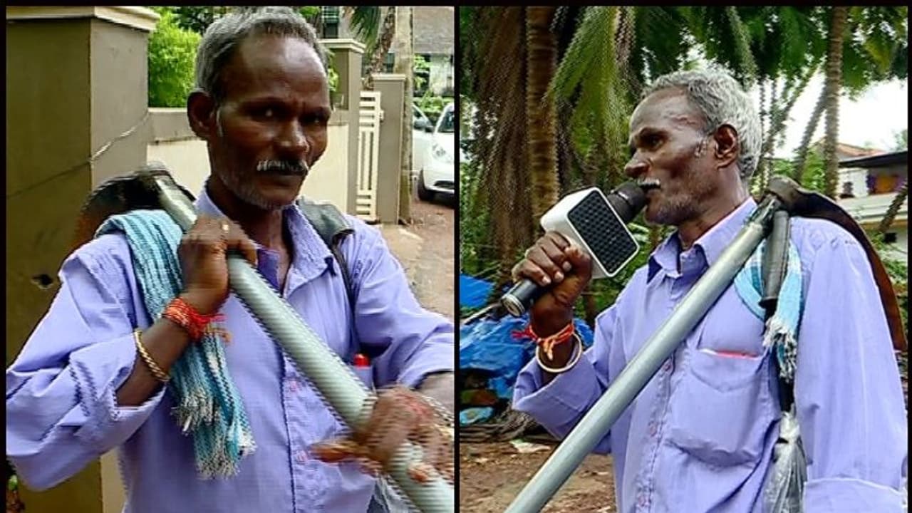 'ജോലിക്ക് ആളെ ആവശ്യമുണ്ടോ'? തൂമ്പയുമായി, മൈക്കിലൂടെ തൊഴിലന്വേഷിച്ച് രാജണ്ണൻ 'ജോലിക്ക് ആളെ ആവശ്യമുണ്ടോ'? തൂമ്പയുമായി, മൈക്കിലൂടെ തൊഴിലന്വേഷിച്ച് രാജണ്ണൻ