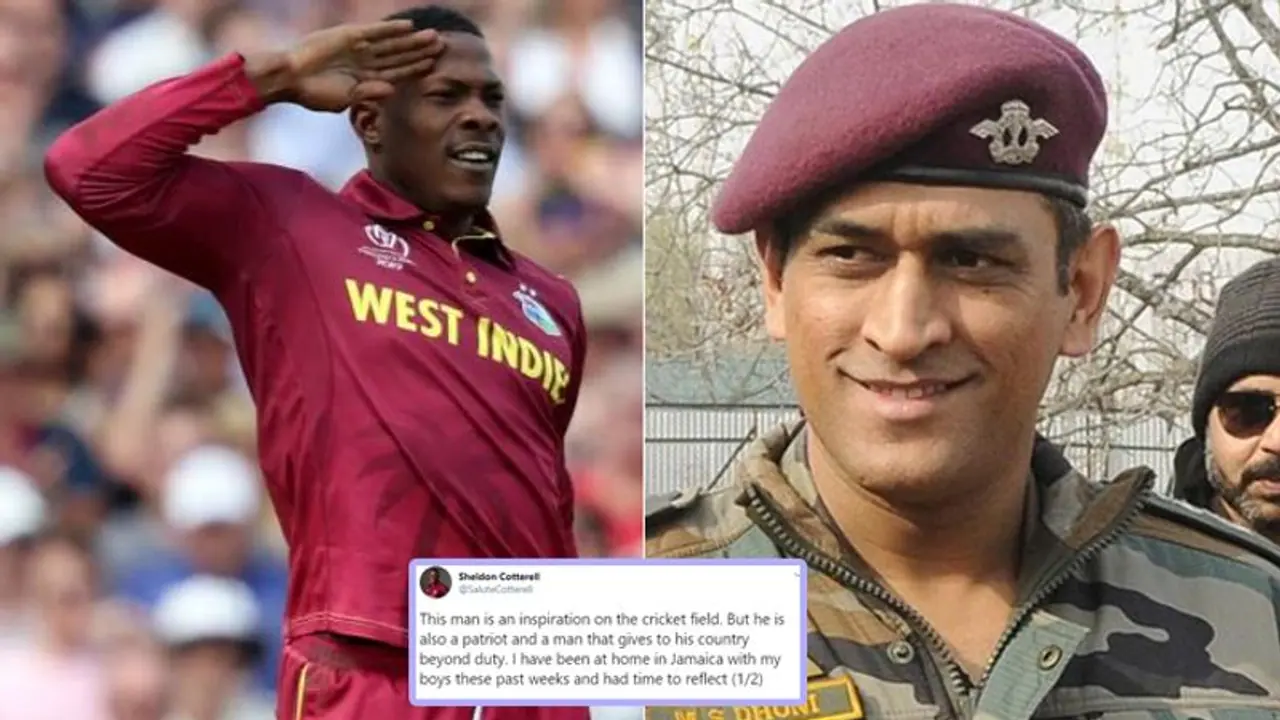 ಧೋನಿಗೆ ಸಲ್ಯೂಟ್ ಹೊಡೆದ ವಿಂಡೀಸ್ ವೇಗಿ ಕಾಟ್ರೆಲ್!