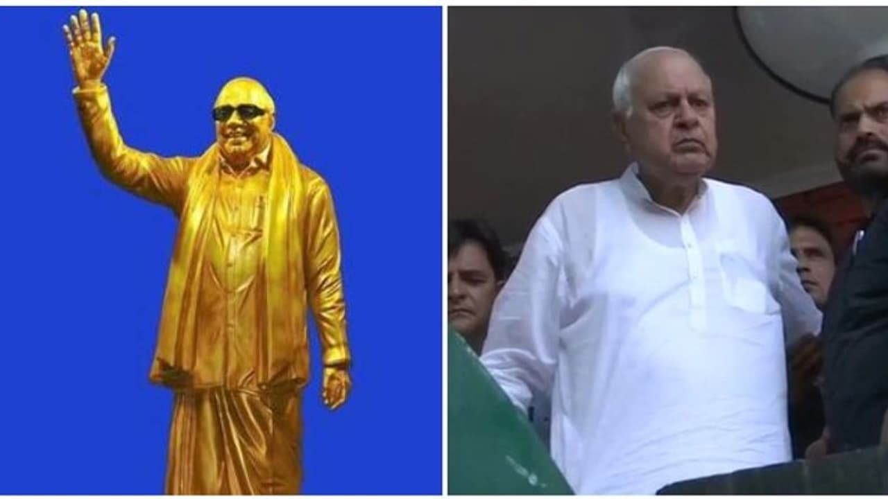 வெளியே வரமுடியாத நிலையில் இருக்கிறாரா பரூக் அப்துல்லா..? கருணாநிதி சிலைத் திறப்புக்கு வருவாரா மாட்டாரா? வெளியே வரமுடியாத நிலையில் இருக்கிறாரா பரூக் அப்துல்லா..? கருணாநிதி சிலைத் திறப்புக்கு வருவாரா மாட்டாரா?