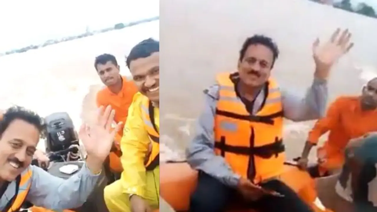 বন্যা পরিস্থিতি পর্যবেক্ষণ করতে এসে হাসি মুখে সেলফি ভিডিওতে মগ্ন বিজেপি মন্ত্রী বন্যা পরিস্থিতি পর্যবেক্ষণ করতে এসে হাসি মুখে সেলফি ভিডিওতে মগ্ন বিজেপি মন্ত্রী