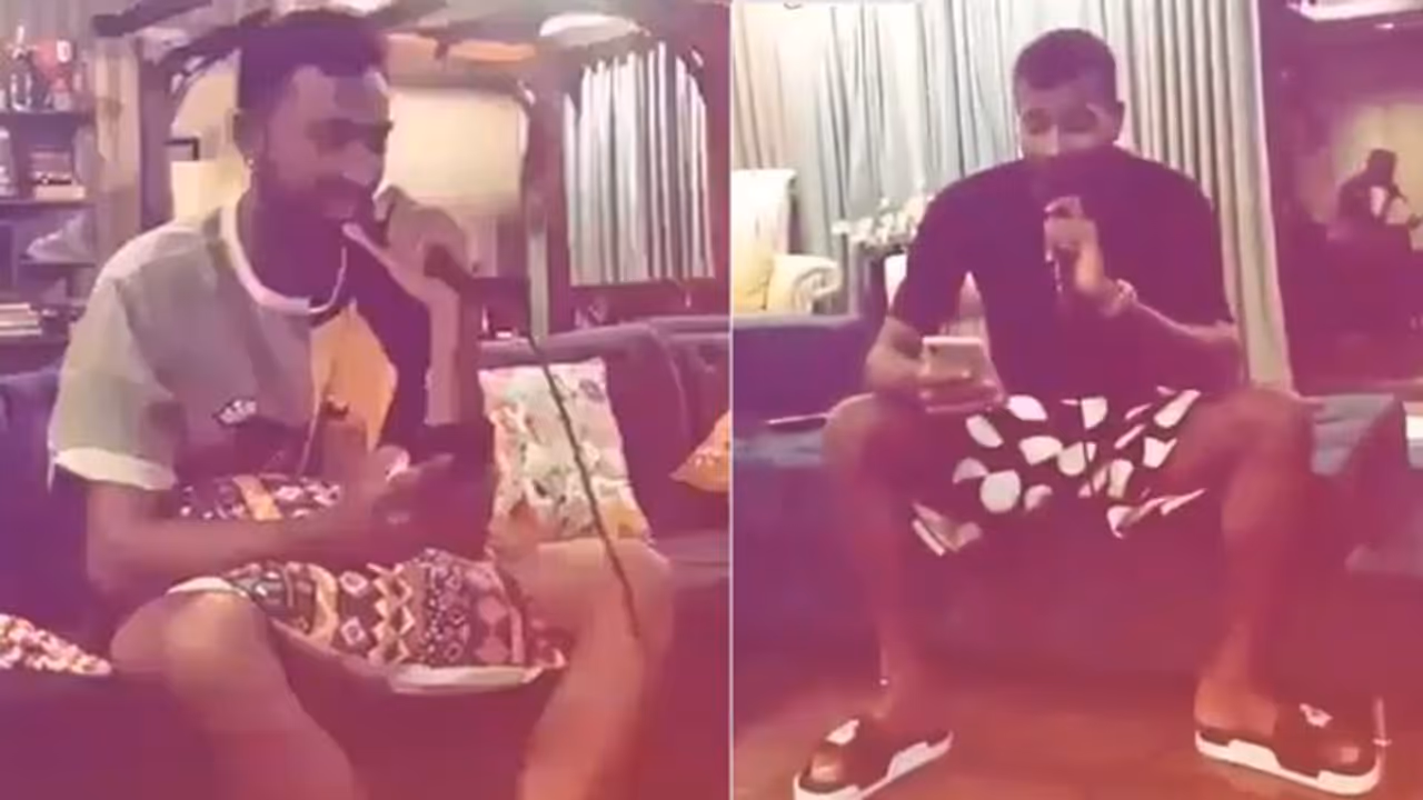 भाई क्रुणाल के साथ धनुष का 'कोलावरी डी' गाना गाते नजर आए हार्दिक पांड्या, घर पर ही बनाया स्टूडियो भाई क्रुणाल के साथ धनुष का 'कोलावरी डी' गाना गाते नजर आए हार्दिक पांड्या, घर पर ही बनाया स्टूडियो