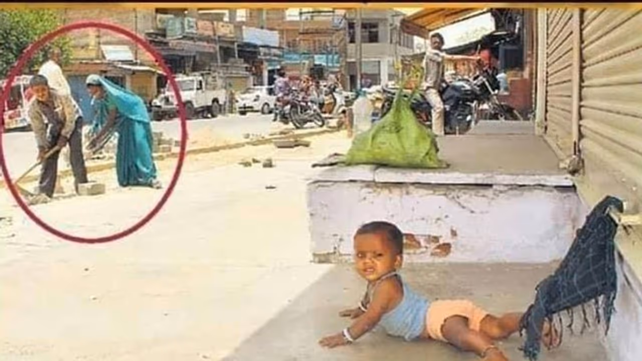 मजदूरी के दौरान बच्चा परेशान न करे तो शटर से पैर बांध दिये, IPS ने फोटो शेयर कर लिखा दिल भर आया मजदूरी के दौरान बच्चा परेशान न करे तो शटर से पैर बांध दिये, IPS ने फोटो शेयर कर लिखा दिल भर आया