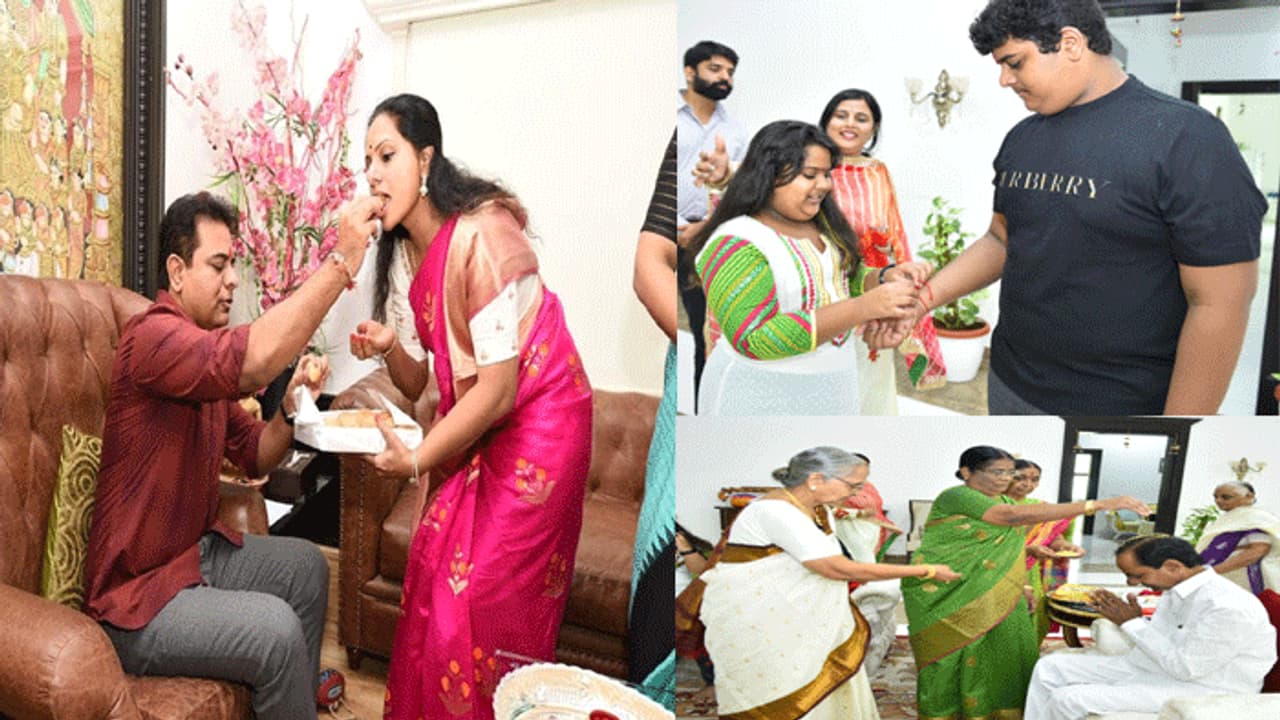 సీఎం కేసీఆర్ ఇంట్లో రాఖీ వేడుకలు సీఎం కేసీఆర్ ఇంట్లో రాఖీ వేడుకలు
