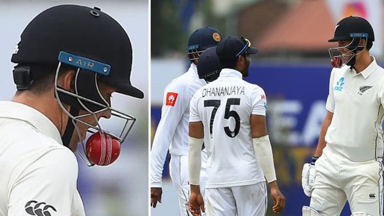 అక్కడ ఇరుక్కుపోయిన బంతి... కివీస్ ఆటగాడికి తప్పిన ప్రమాదం అక్కడ ఇరుక్కుపోయిన బంతి... కివీస్ ఆటగాడికి తప్పిన ప్రమాదం