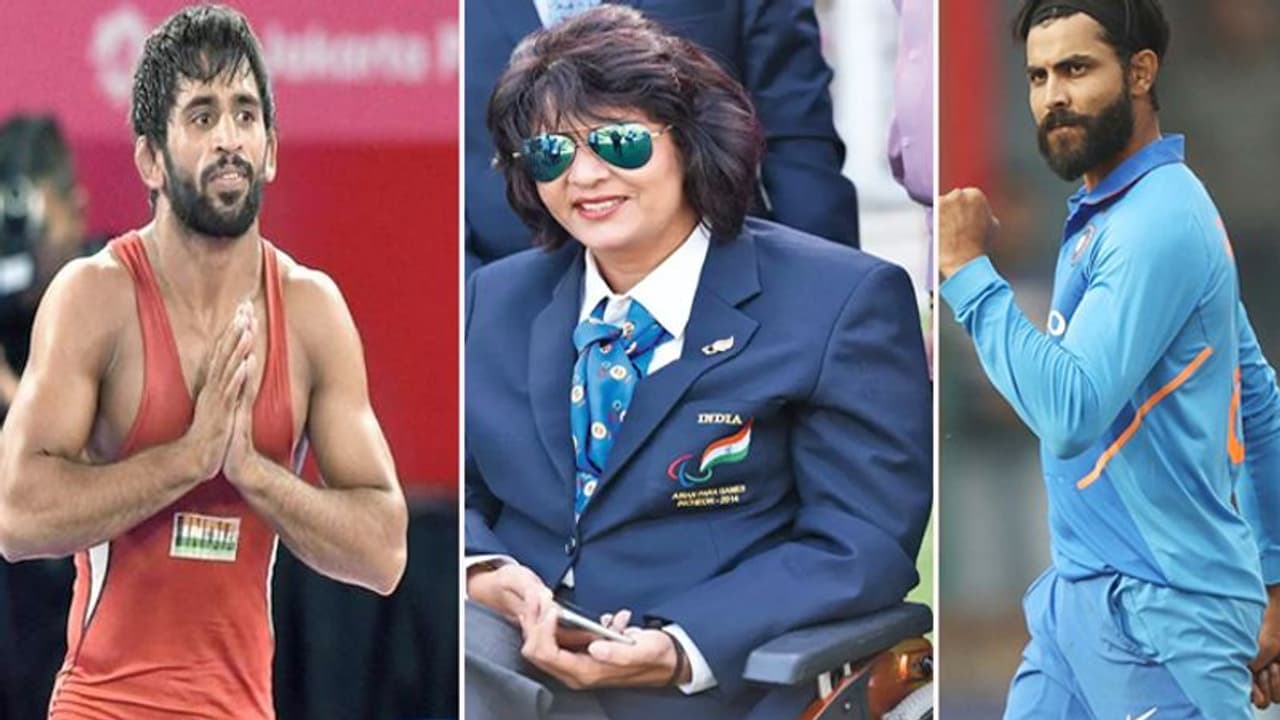 दीपा मलिक बजरंग पुनिया को खेल रत्न, जडेजा पूनम यादव समेत 19 को अर्जुन अवार्ड मिलेगा दीपा मलिक बजरंग पुनिया को खेल रत्न, जडेजा पूनम यादव समेत 19 को अर्जुन अवार्ड मिलेगा