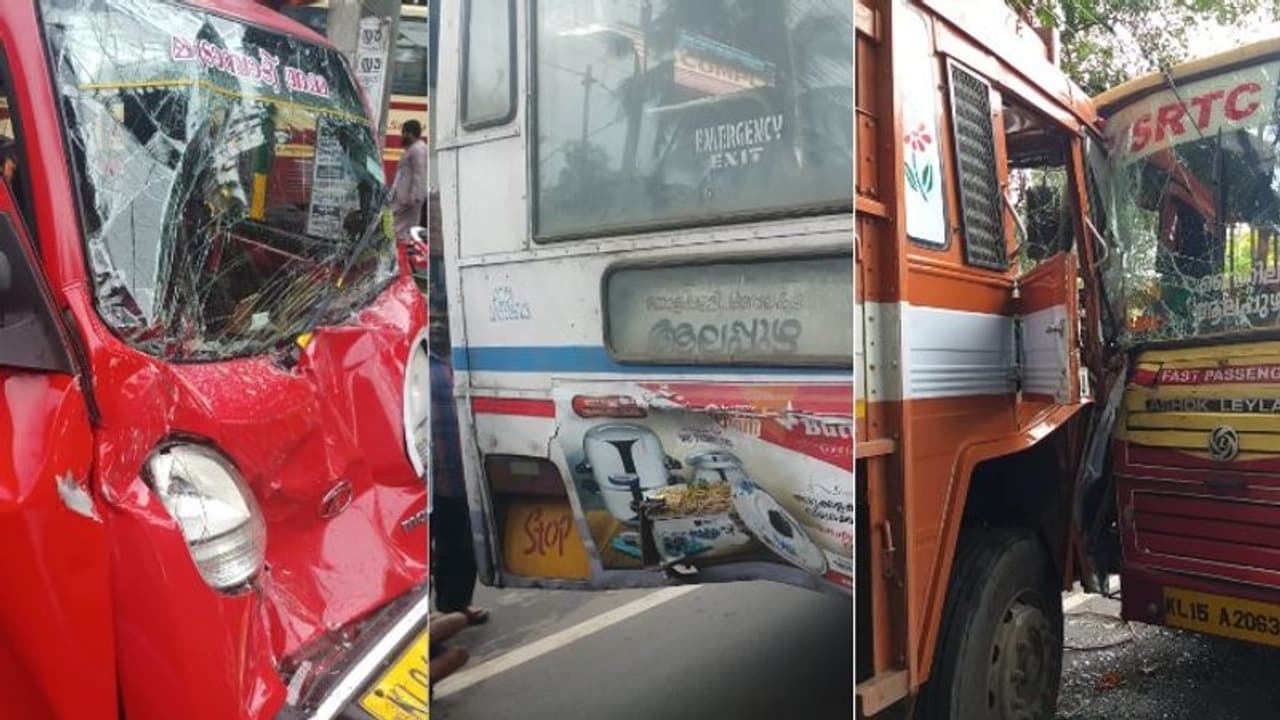 കെഎസ്ആര്ടിസി വില്ലനായി; ആലപ്പുഴയില് രണ്ട് അപകടങ്ങളിലായി 36 പേര്ക്ക് പരിക്ക് കെഎസ്ആര്ടിസി വില്ലനായി; ആലപ്പുഴയില് രണ്ട് അപകടങ്ങളിലായി 36 പേര്ക്ക് പരിക്ക്