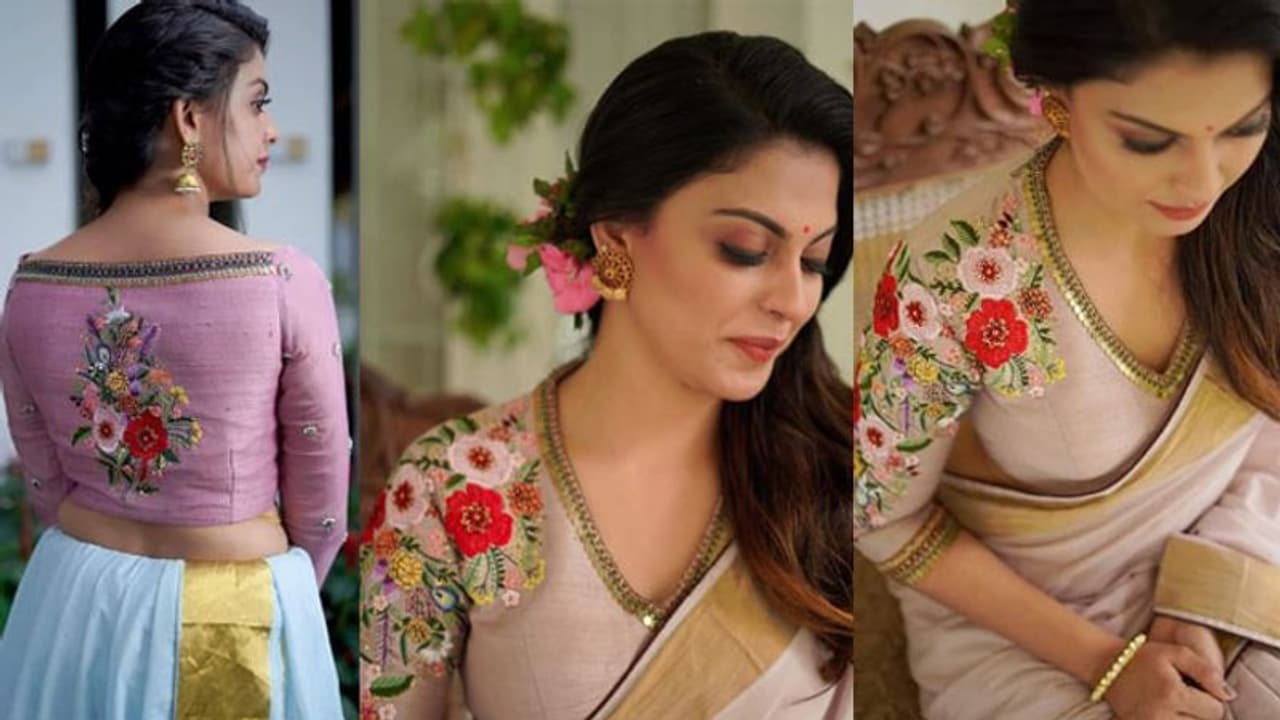 ഓണത്തിന് കേരള സാരിയിലും പുത്തൻ ട്രെൻഡുകൾ ഓണത്തിന് കേരള സാരിയിലും പുത്തൻ ട്രെൻഡുകൾ