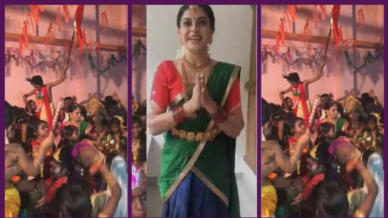 ശോഭയാത്രയില് ഭാരതാംബയായി ചുവടുവെച്ച് നടി അനുശ്രീ; ഇതില് രാഷ്ട്രീയം കാണേണ്ടെന്നും താരം ശോഭയാത്രയില് ഭാരതാംബയായി ചുവടുവെച്ച് നടി അനുശ്രീ; ഇതില് രാഷ്ട്രീയം കാണേണ്ടെന്നും താരം