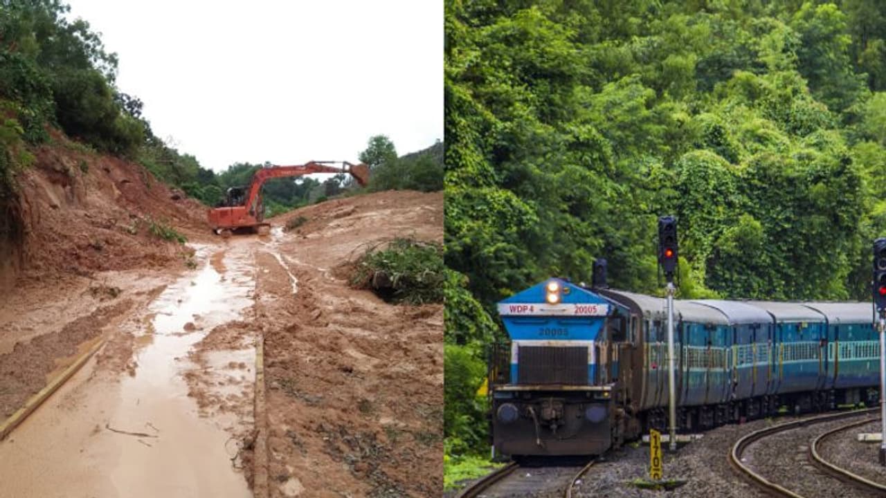 കൊങ്കണ് പാതയില് മണ്ണിടിച്ചില്: തീവണ്ടികള് വഴിതിരിച്ചു വിടുന്നു, ചിലത് റദ്ദാക്കി കൊങ്കണ് പാതയില് മണ്ണിടിച്ചില്: തീവണ്ടികള് വഴിതിരിച്ചു വിടുന്നു, ചിലത് റദ്ദാക്കി