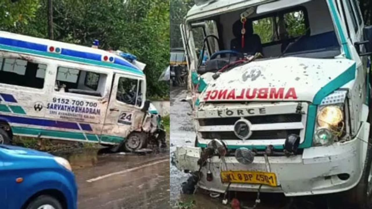പരിക്കേറ്റവരുമായി ആശുപത്രിയിലേക്കുള്ള വഴിയില് ആംബുലന്സ് മറിഞ്ഞു; ഡ്രൈവര്ക്ക് പരിക്ക് പരിക്കേറ്റവരുമായി ആശുപത്രിയിലേക്കുള്ള വഴിയില് ആംബുലന്സ് മറിഞ്ഞു; ഡ്രൈവര്ക്ക് പരിക്ക്