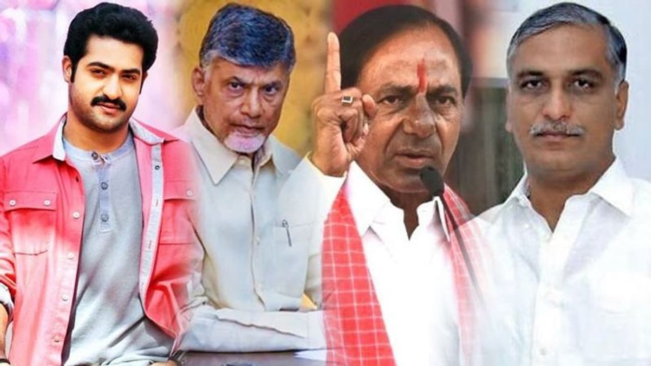 జూ.ఎన్టీఆర్ పార్ట్ టైమ్, హరీష్ ఫుల్ టైమ్: కేసీఆర్ కు అల్లుడి పోటు జూ.ఎన్టీఆర్ పార్ట్ టైమ్, హరీష్ ఫుల్ టైమ్: కేసీఆర్ కు అల్లుడి పోటు