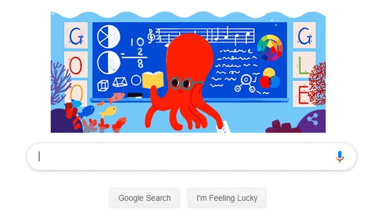 టీచర్స్ డే స్పెషల్... ఆక్టోపస్ తో గూగుల్ డూడుల్ టీచర్స్ డే స్పెషల్... ఆక్టోపస్ తో గూగుల్ డూడుల్