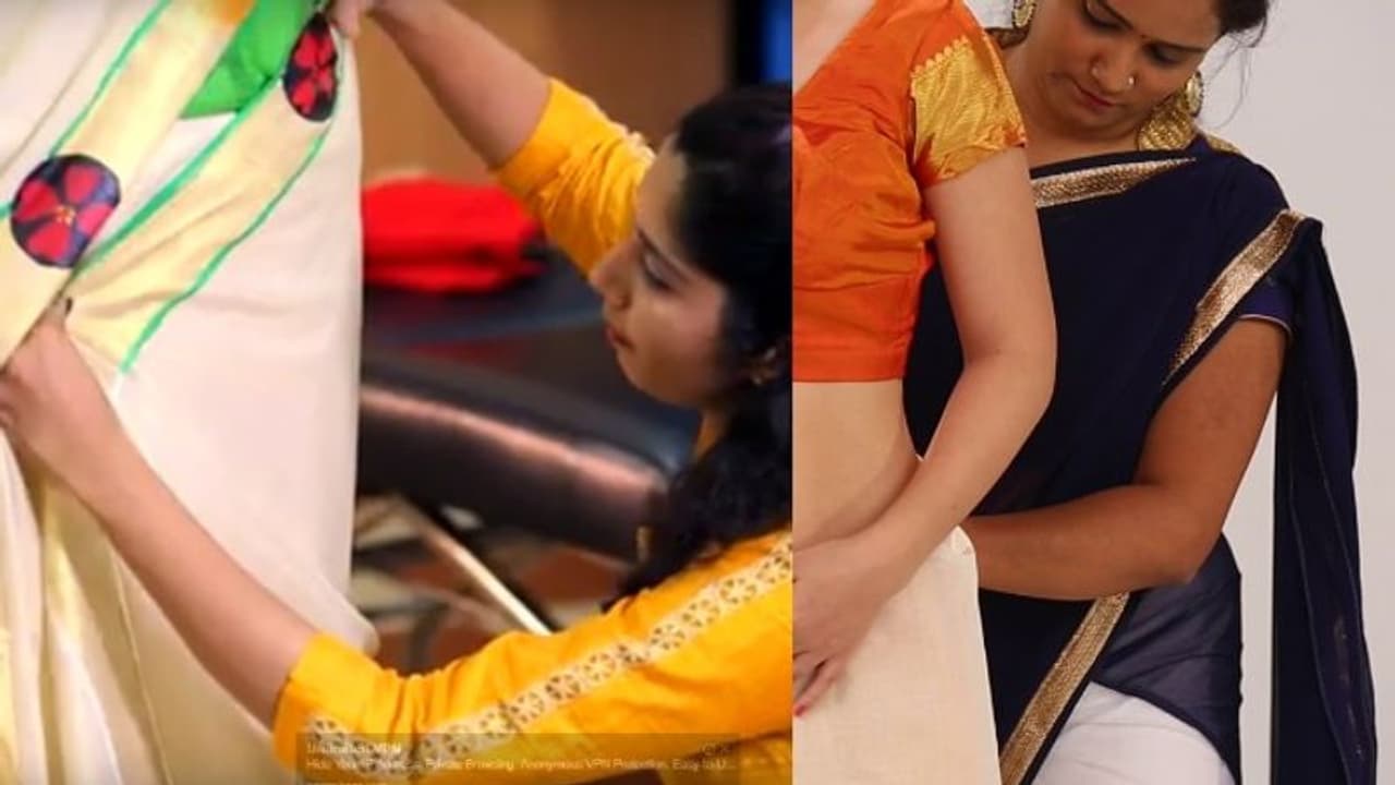 ഓണത്തിന് രണ്ട് മിനിറ്റില് സാരിയുടുക്കാം വീഡിയോ ഓണത്തിന് രണ്ട് മിനിറ്റില് സാരിയുടുക്കാം വീഡിയോ