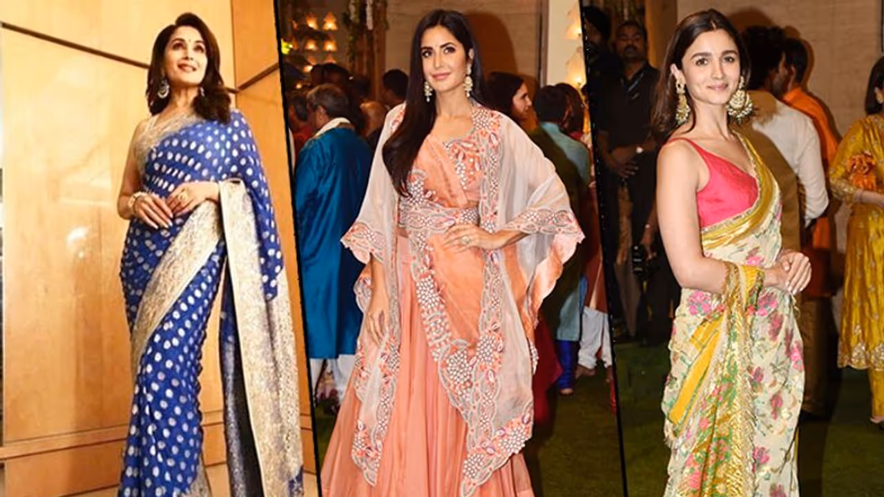Alia Bhatt to Katrina Kaif: Actresses flaunt sarees this Ganesha Chaturthi (Pictures)