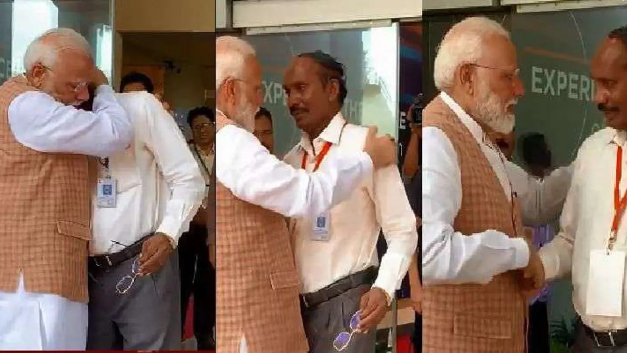 Chandrayaan 2: PM Modi hugs ISRO chairman Sivan in a gesture of solace, extolls scientists as ‘exceptional professionals’