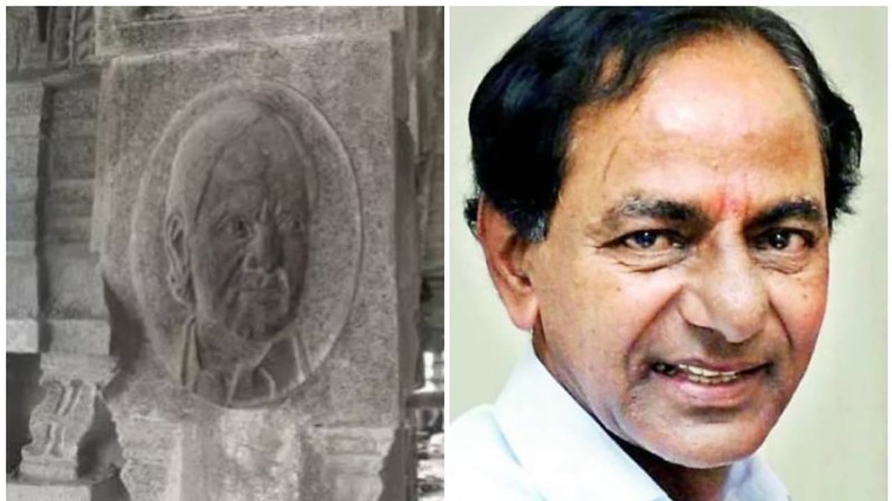 തെലങ്കാന മുഖ്യമന്ത്രിയുടെ ചിത്രം ക്ഷേത്രച്ചുമരില്; പ്രതിഷേധവുമായി പ്രതിപക്ഷം, വിവാദം തെലങ്കാന മുഖ്യമന്ത്രിയുടെ ചിത്രം ക്ഷേത്രച്ചുമരില്; പ്രതിഷേധവുമായി പ്രതിപക്ഷം, വിവാദം