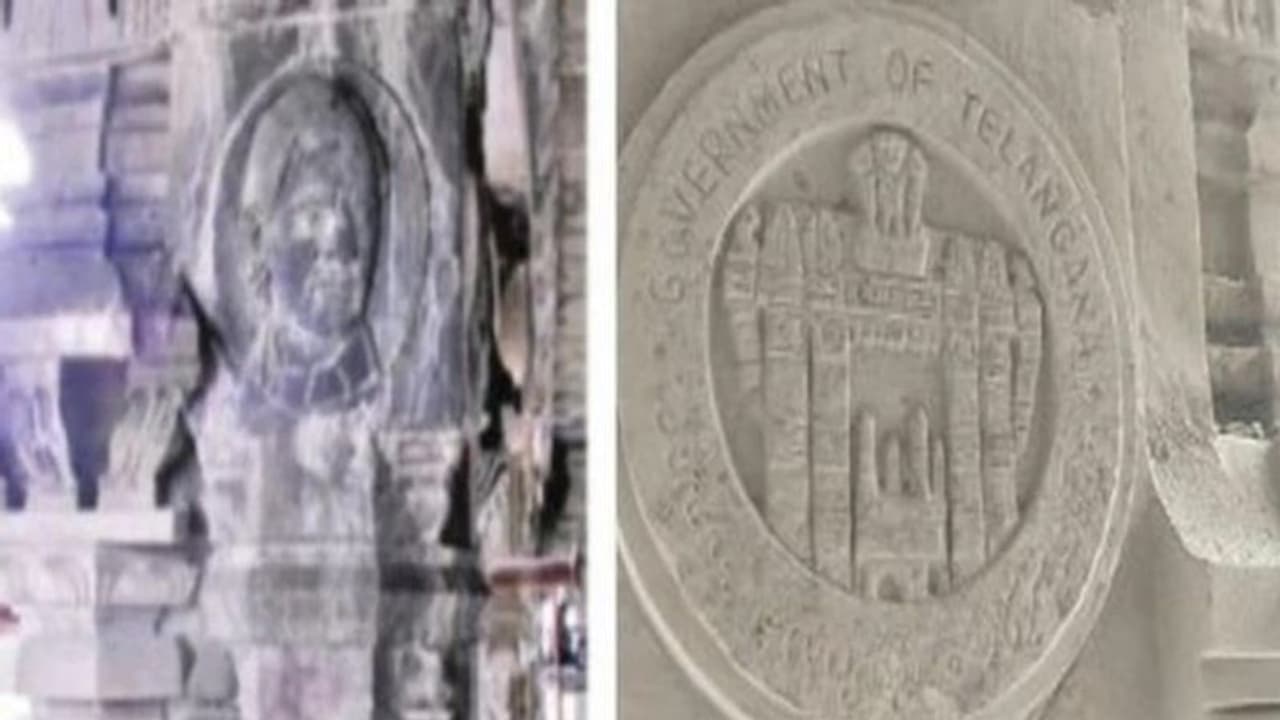 యాదాద్రి ఆలయ స్తంభాలపై తొలగించిన చిహ్నాలివే యాదాద్రి ఆలయ స్తంభాలపై తొలగించిన చిహ్నాలివే