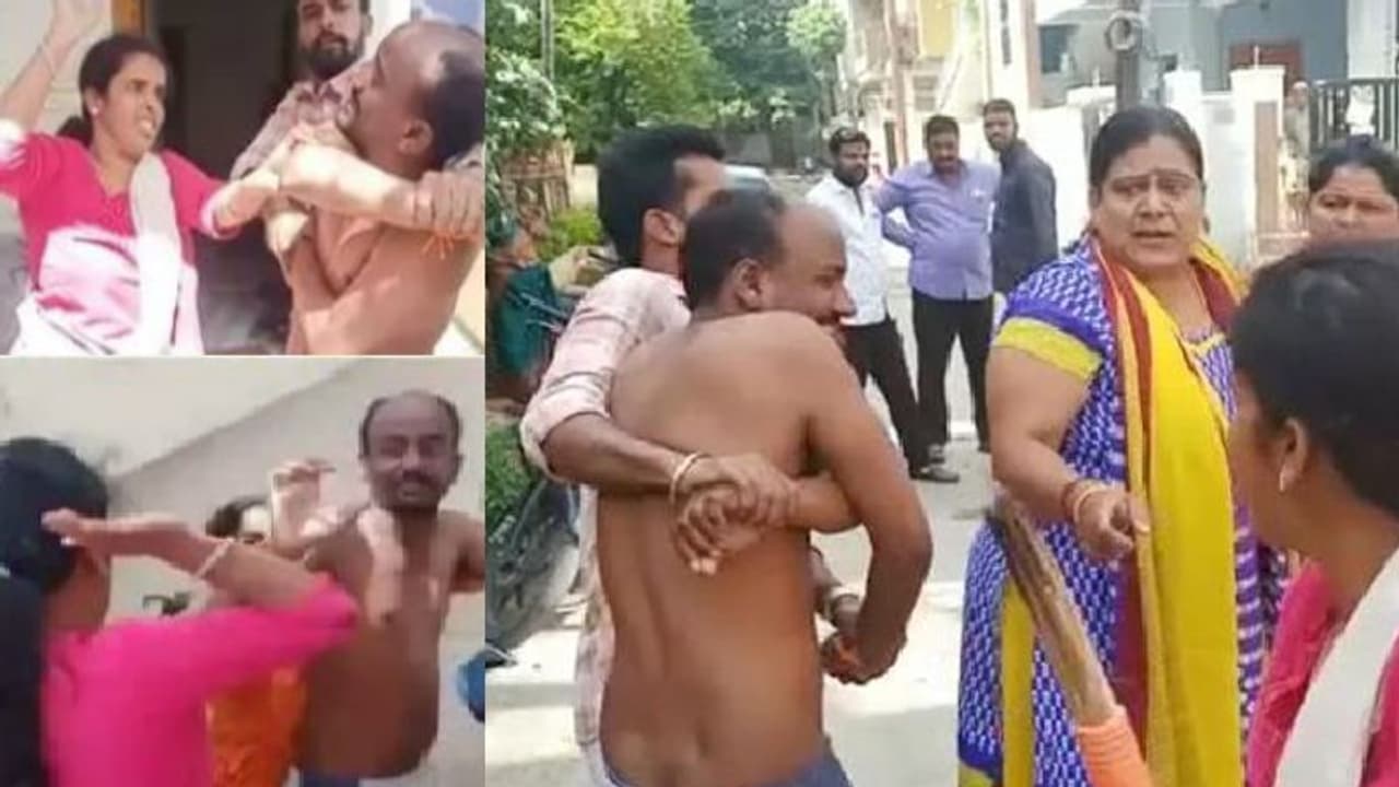 ಲವರ್ ಜೊತೆಗಿದ್ದ ಪತಿರಾಯ: ರಸ್ತೆಗೆ ಎಳೆತಂದು ಲಟ್ಟಣಿಗೆಯಲ್ಲೇ ಥಳಿಸಿದ ಪತ್ನಿ! ಲವರ್ ಜೊತೆಗಿದ್ದ ಪತಿರಾಯ: ರಸ್ತೆಗೆ ಎಳೆತಂದು ಲಟ್ಟಣಿಗೆಯಲ್ಲೇ ಥಳಿಸಿದ ಪತ್ನಿ!