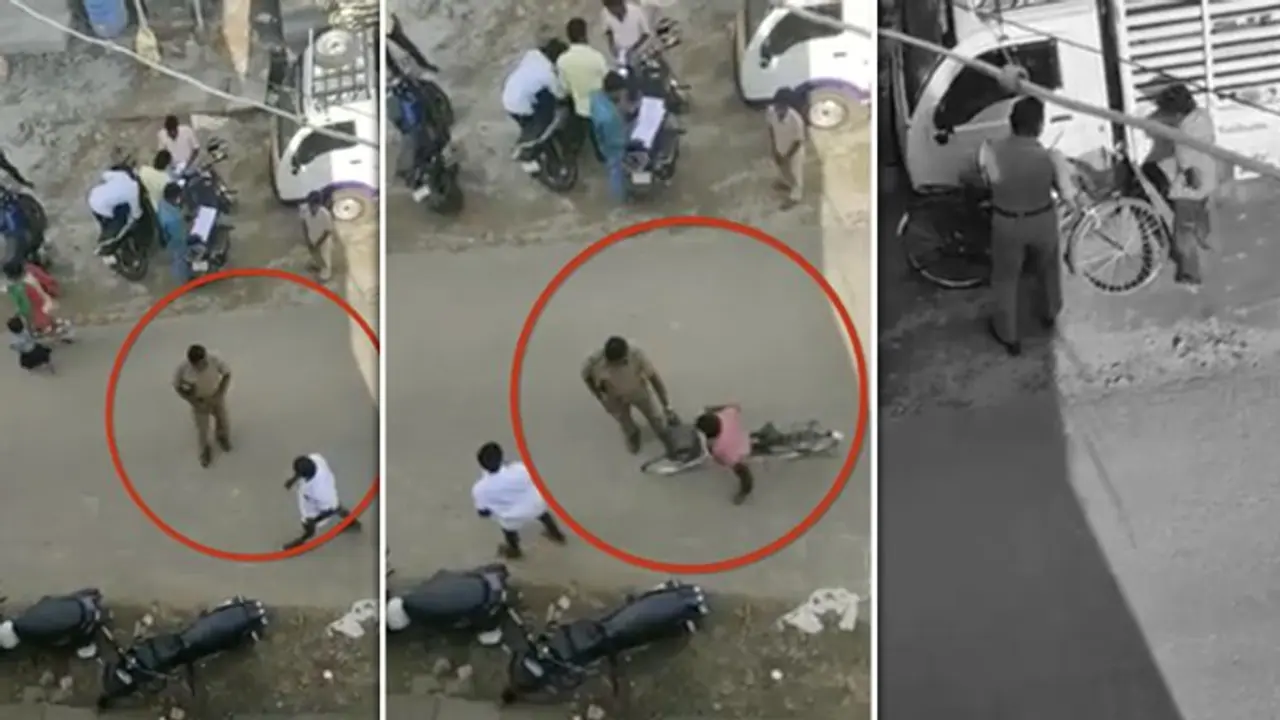 హెల్మెట్ లేదని.. సైకిల్ పై వెళ్తున్న స్టూడెంట్ ని ఆపిన పోలీసు