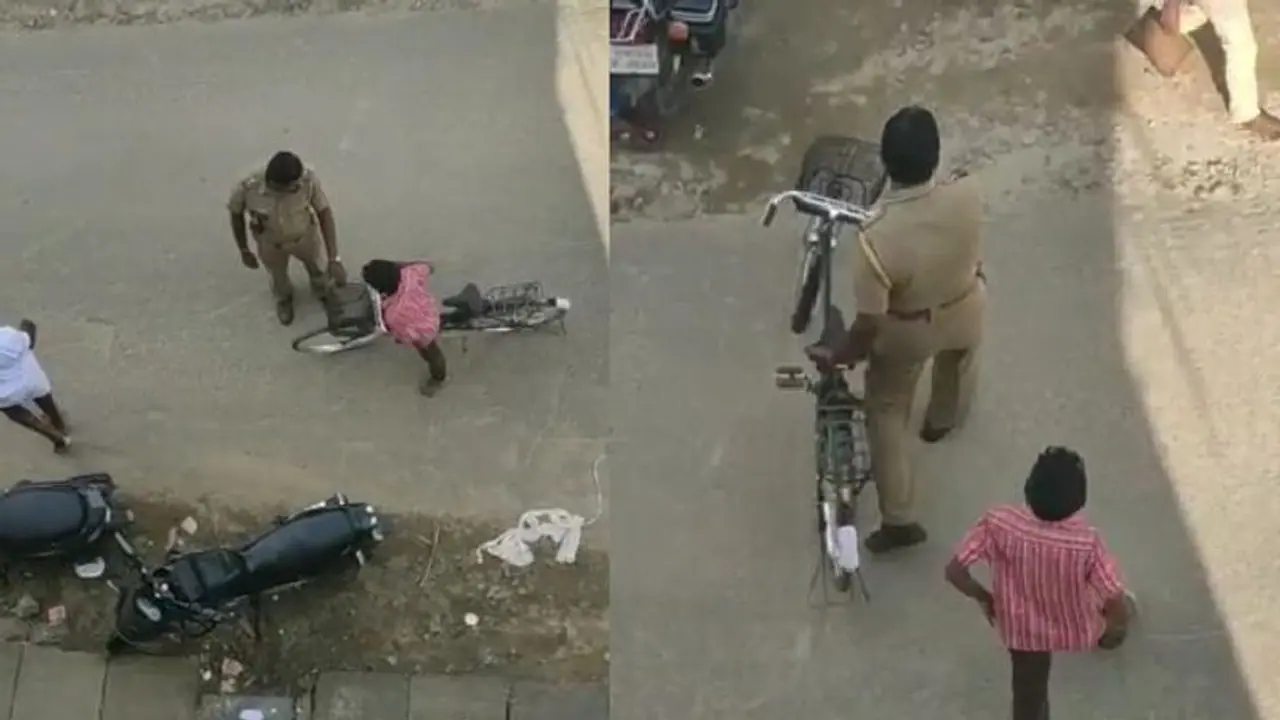ಸೈಕಲ್‌ನಲ್ಲಿ ಬಂದ ವಿದ್ಯಾರ್ಥಿಗೂ ಬಿತ್ತು ಟ್ರಾಫಿಕ್ ಫೈನ್; ವಿಡಿಯೋ ವೈರಲ್!