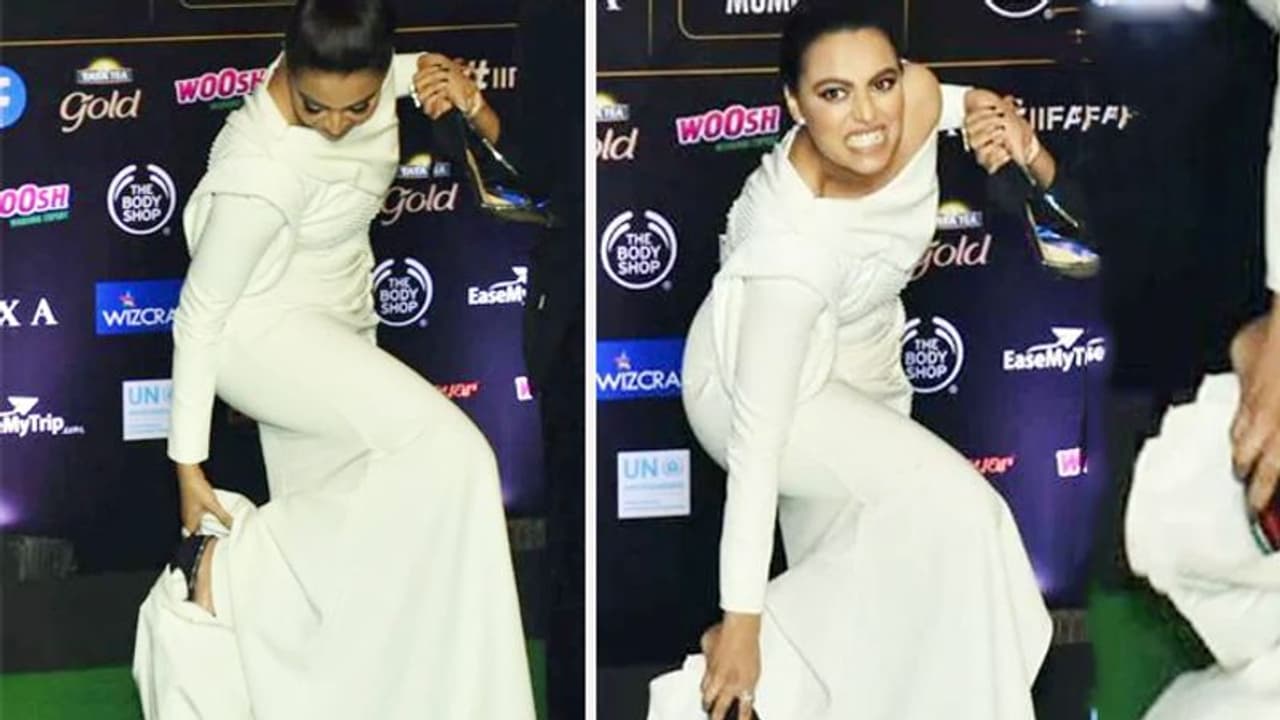 IIFA 2019: जब ग्रीन कारपेट पर हाई हील्स से परेशान हुईं स्वरा भास्कर, यूजर्स ने उड़ाया मजाक IIFA 2019: जब ग्रीन कारपेट पर हाई हील्स से परेशान हुईं स्वरा भास्कर, यूजर्स ने उड़ाया मजाक