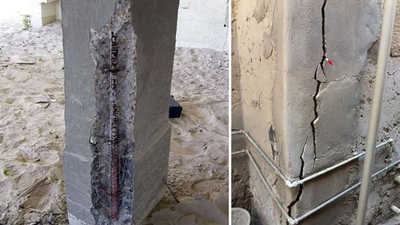 కాకినాడలో బీటలు వారుతున్న అపార్ట్‌మెంట్: ఖాళీ చేసిన జనం