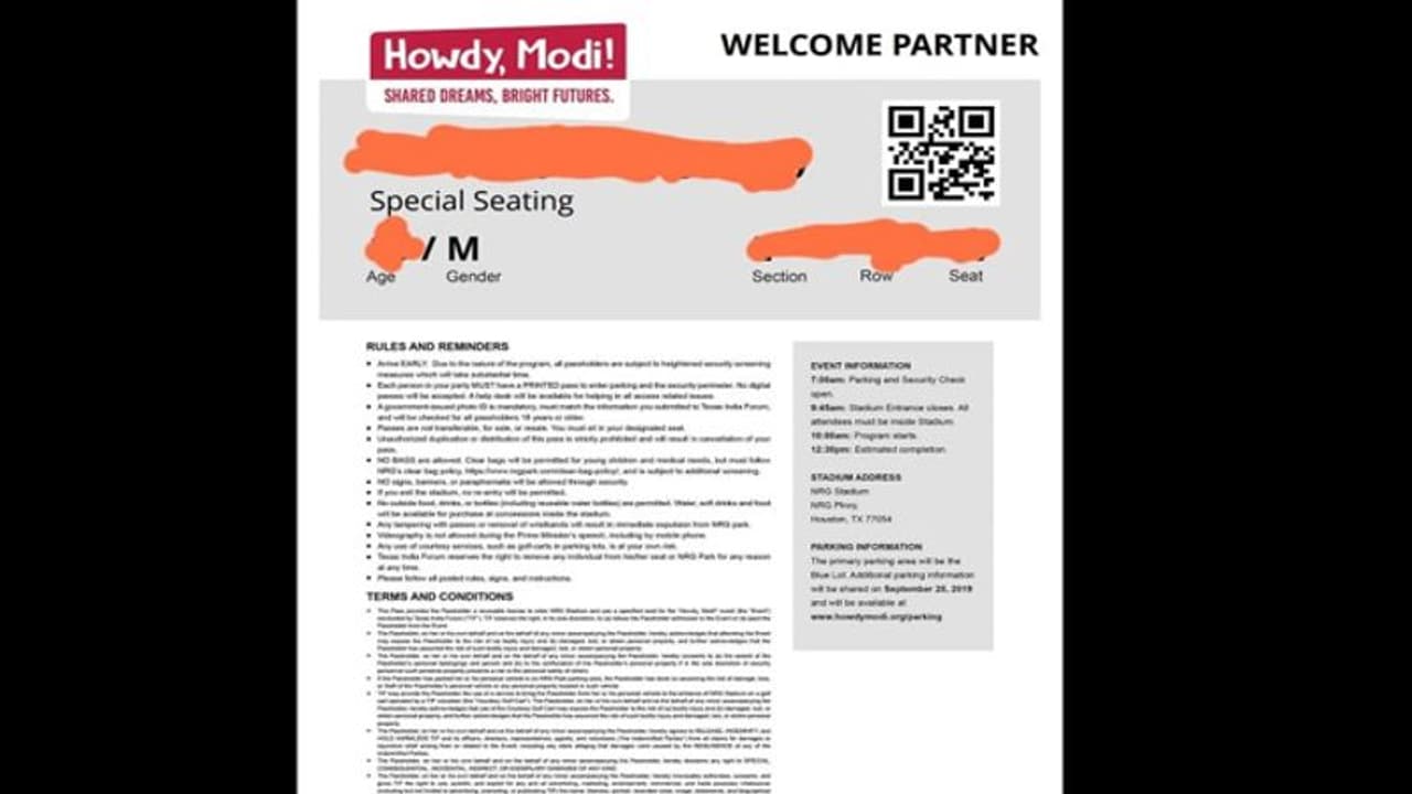 హౌడీ మోడీ ఈవెంట్: ఎన్నారై పాసులు ఇవే...