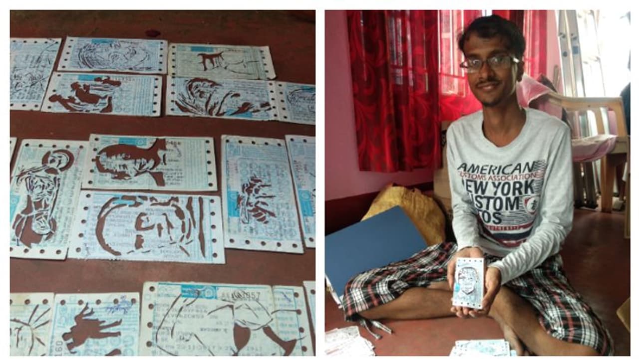 ফেলে দেওয়া ট্রেনের টিকিটেই মনীষীদের মুখ, তাক লাগাচ্ছেন সিঙ্গুরের বি টেক ইঞ্জিনিয়ার ফেলে দেওয়া ট্রেনের টিকিটেই মনীষীদের মুখ, তাক লাগাচ্ছেন সিঙ্গুরের বি টেক ইঞ্জিনিয়ার