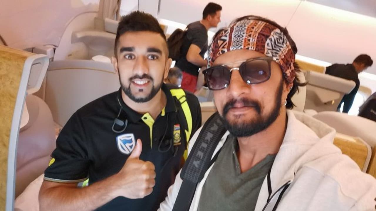 ಸೌತ್ ಆಫ್ರಿಕಾ ತಂಡದ ಜೊತೆ ಕಿಚ್ಚನ ಪ್ರಯಾಣ; ಸರ್ಪ್ರೈಸ್ ನೀಡಿದ ಪೈಲ್ವಾನ!