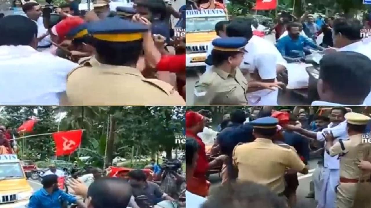 എല്ഡിഎഫ് വിജയാഘോഷത്തിനിടെ കെഎം മാണിയുടെ വീടിന് മുന്നില് ഉന്തും തള്ളും എല്ഡിഎഫ് വിജയാഘോഷത്തിനിടെ കെഎം മാണിയുടെ വീടിന് മുന്നില് ഉന്തും തള്ളും