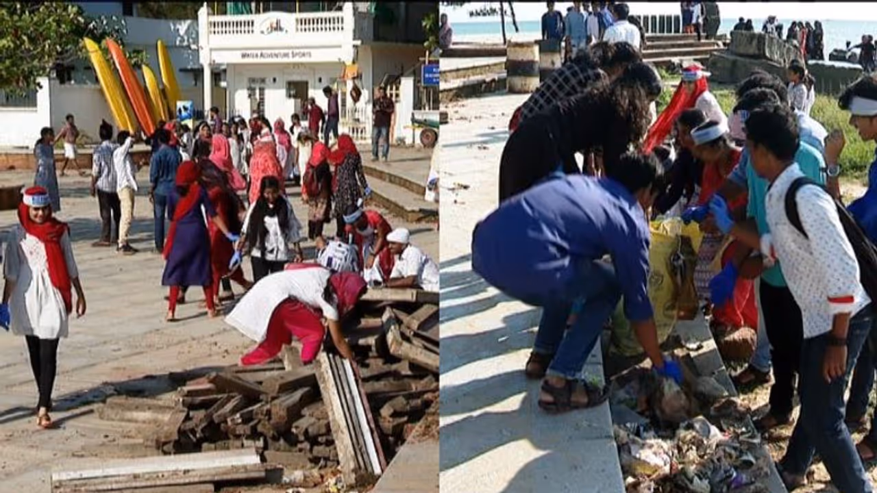 കോഴിക്കോട് ബീച്ചിൽ മാലിന്യം നിക്ഷേപിക്കുന്നത് തടയാൻ ഒരുകൂട്ടം വിദ്യാർത്ഥികൾ കോഴിക്കോട് ബീച്ചിൽ മാലിന്യം നിക്ഷേപിക്കുന്നത് തടയാൻ ഒരുകൂട്ടം വിദ്യാർത്ഥികൾ